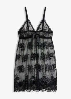 bonprix Wäsche·Corsagen & Negligés|Wäsche·Dessous^Negligé schwarz