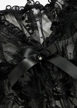 bonprix Wäsche·Corsagen & Negligés|Wäsche·Dessous^Negligé schwarz