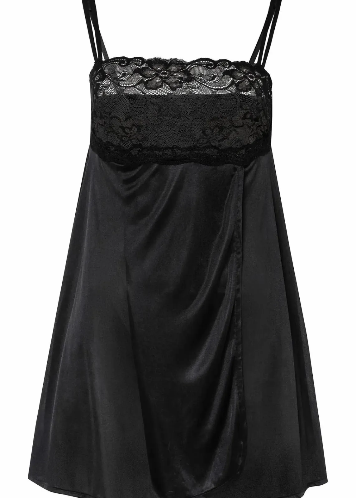 bonprix Wäsche·Corsagen & Negligés|Wäsche·Dessous^Negligé mit Glanzeffekt schwarz