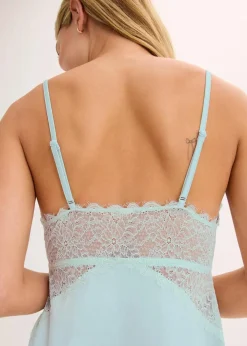 bonprix Wäsche·Corsagen & Negligés|Wäsche·Dessous^Negligé mit glänzendem Material hellmenthol