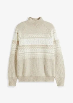 bonprix Bekleidung·Umstandsmode|Bekleidung·Jeans^Norweger-Pullover sand norwegermuster