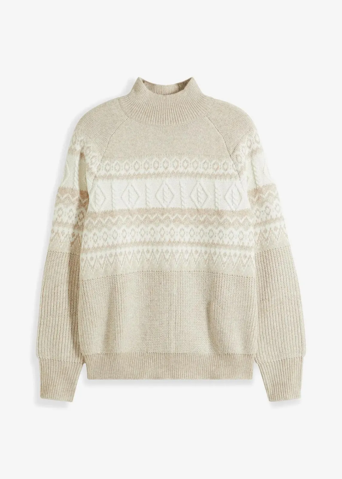 bonprix Bekleidung·Umstandsmode|Bekleidung·Jeans^Norweger-Pullover sand norwegermuster