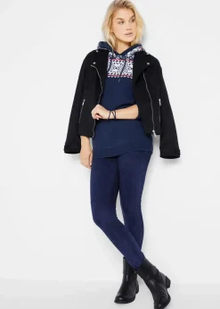 bonprix Bekleidung·Umstandsmode|Bekleidung·Jeans^Norweger-Pullover mit Kapuze dunkelblau norwegermuster