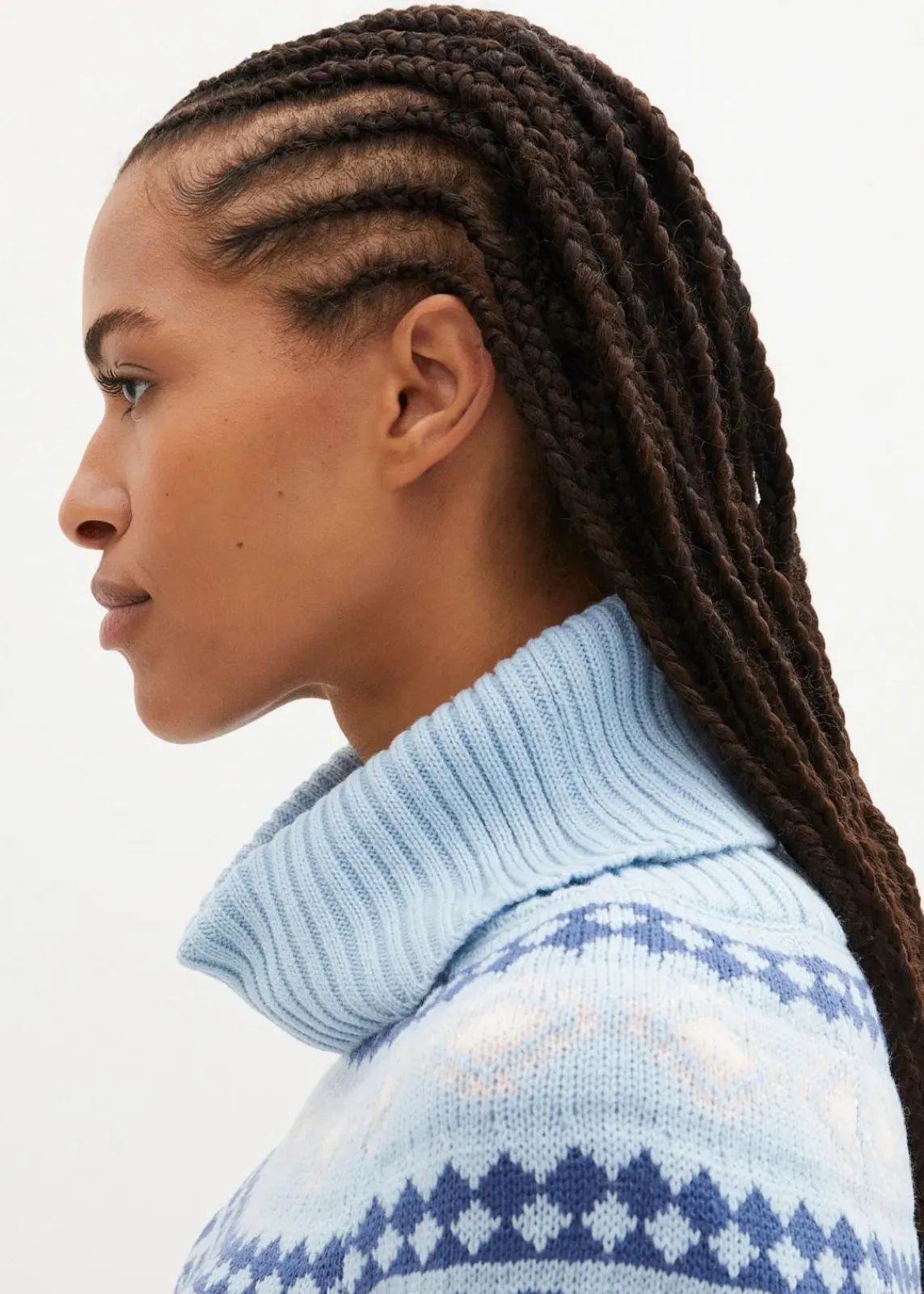 bonprix Bekleidung·Umstandsmode|Bekleidung·Jeans^Norweger-Rollkragenpullover nebelblau norwegermuster