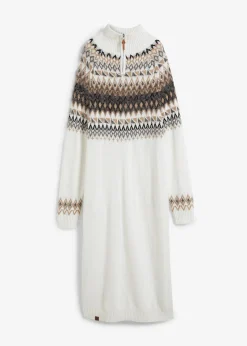 bonprix Kleider|Bekleidung·Umstandsmode^Norweger-Strickkleid wollweiß norwegermuster