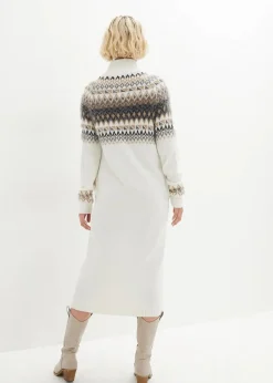 bonprix Kleider|Bekleidung·Umstandsmode^Norweger-Strickkleid wollweiß norwegermuster