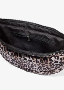 bonprix Taschen^Nylon Umhängetasche im Leo Look naturbeige/braun/schwarz leo bedruckt