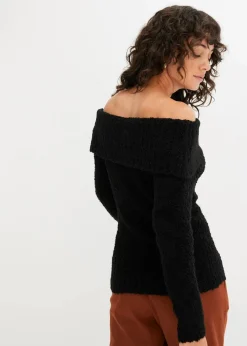 bonprix Pullover & Strickjacken|Bekleidung·Jeans^Off Shoulder Pullover schwarz