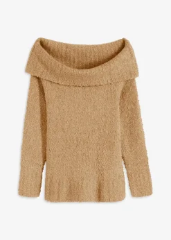 bonprix Bekleidung·Jeans|Pullover & Strickjacken^Off Shoulder Pullover latte macchiato