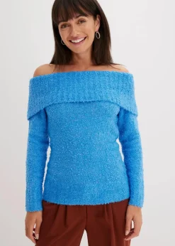 bonprix Pullover & Strickjacken|Bekleidung·Jeans^Off Shoulder Pullover brilliantblau