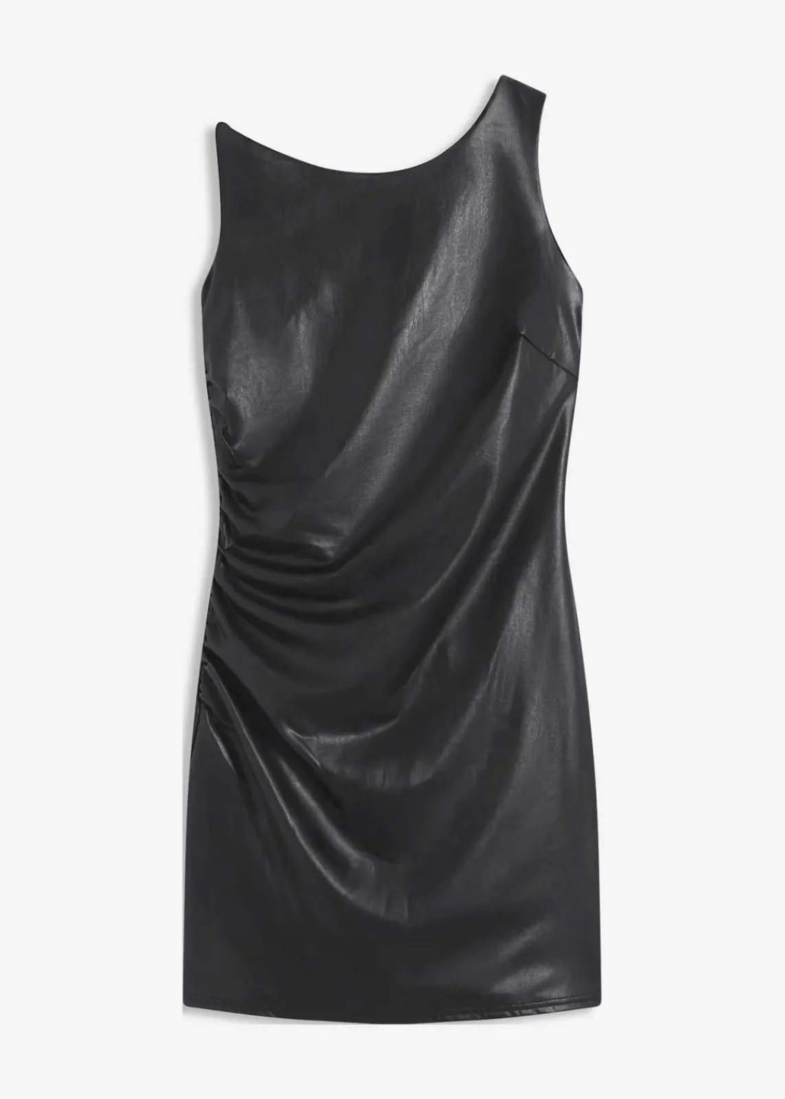 bonprix Kleider^Offshoulder Minikleid in Lederimitat schwarz