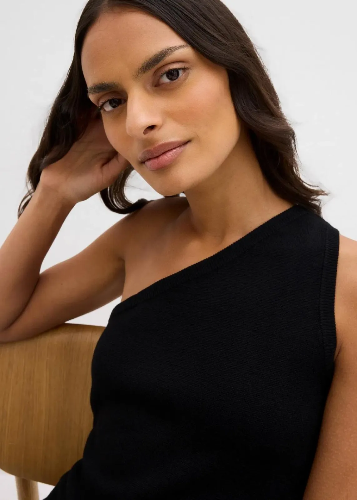 bonprix Bekleidung·Umstandsmode|Strickmode^Off-Shoulder Stricktop aus Viskose-Mix schwarz