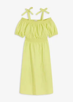bonprix Kleider|Bekleidung·Pullover & Strickjacken^Off-Shoulder-Kleid aus reiner Bio-Baumwolle zitrusgelb