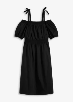 bonprix Bekleidung·Pullover & Strickjacken|Kleider^Off-Shoulder-Kleid aus reiner Bio-Baumwolle schwarz