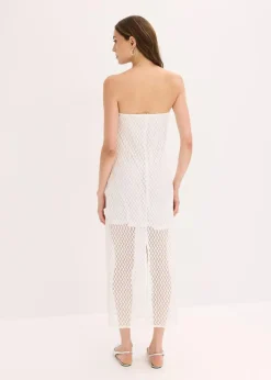 bonprix Kleider^Off-Shoulder-Kleid mit Spitze weiß