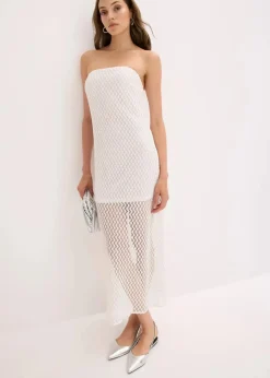 bonprix Kleider^Off-Shoulder-Kleid mit Spitze weiß
