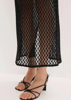 bonprix Kleider^Off-Shoulder-Kleid mit Spitze schwarz