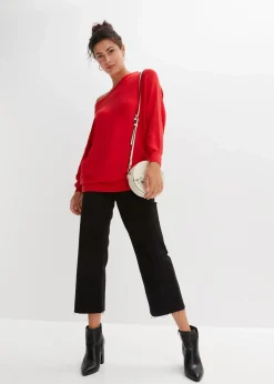 bonprix Pullover & Strickjacken|Nachhaltigere Materialien^Off-Shoulder-Pullover aus Viskose-Mix erdbeere