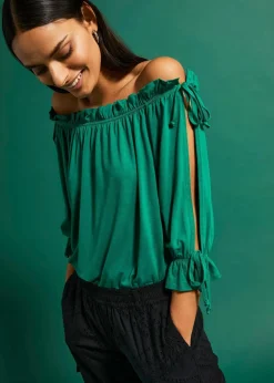 bonprix Shirts & Tops^Off-Shoulder-Shirt minzegrün