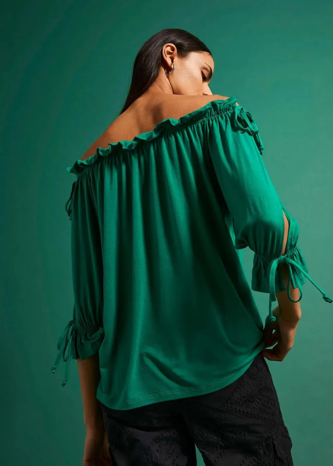 bonprix Shirts & Tops^Off-Shoulder-Shirt minzegrün