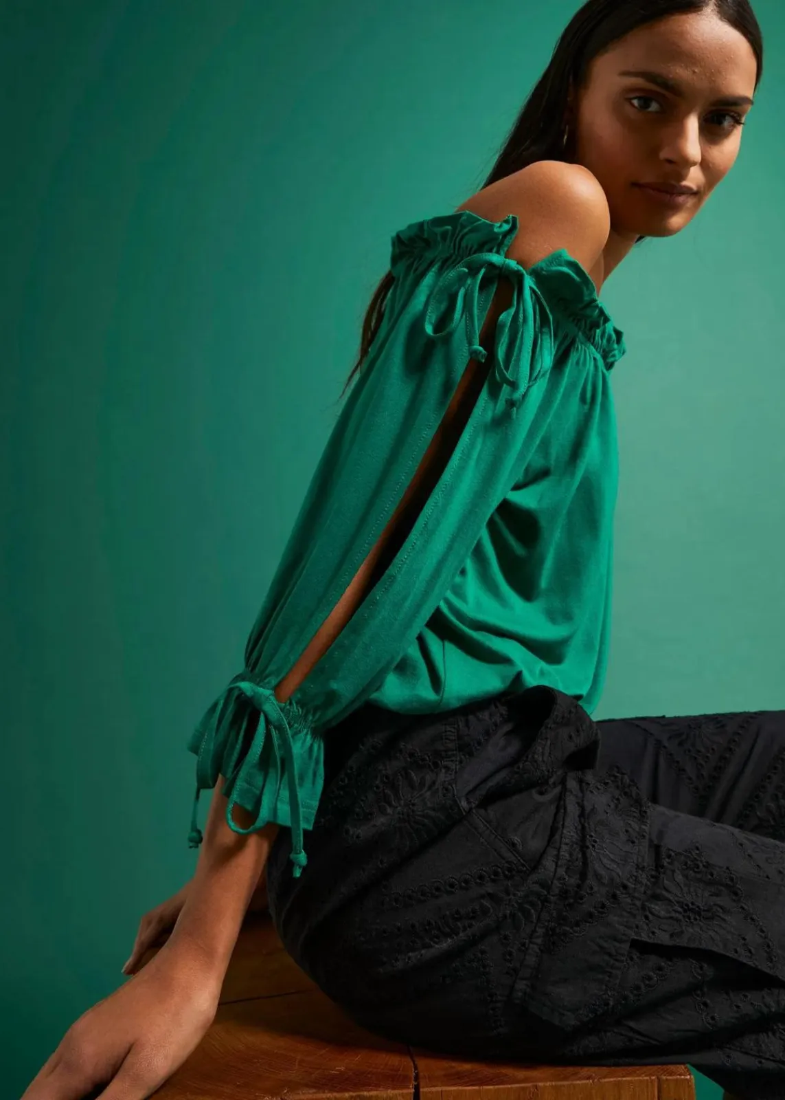 bonprix Shirts & Tops^Off-Shoulder-Shirt minzegrün
