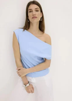 bonprix Shirts & Tops^Off-Shoulder-Shirt aus reiner Bio-Baumwolle hellblau