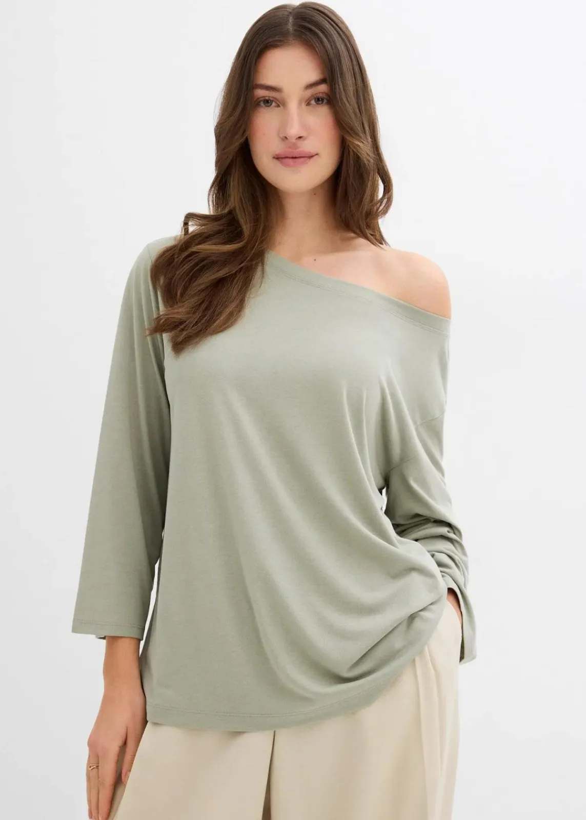 bonprix Shirts & Tops^Off-Shoulder-Shirt aus softem Modal-Mix seegras