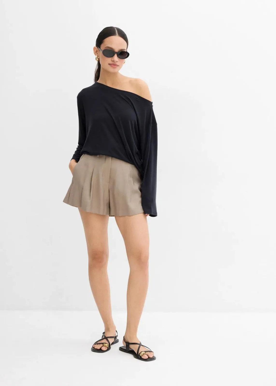 bonprix Shirts & Tops^Off-Shoulder-Shirt aus softem Modal-Mix schwarz