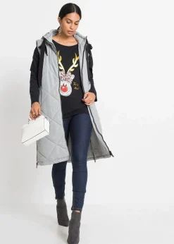 bonprix Shirts & Tops^Off-Shoulder-Shirt mit Weihnachtsmotiv schwarz
