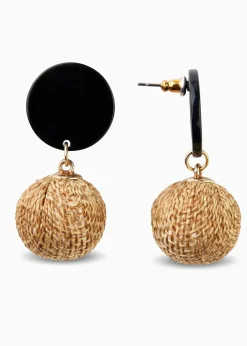 bonprix Schmuck|Schuhe & Accessoires In Spezialgrößen·Schmuck^Ohrstecker schwarz/natur