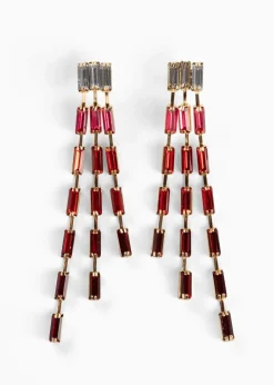 bonprix Schmuck|Schuhe & Accessoires In Spezialgrößen·Schmuck^Ohrstecker goldfarben/rot/dunkelrot