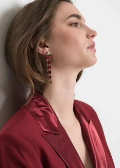 bonprix Schmuck|Schuhe & Accessoires In Spezialgrößen·Schmuck^Ohrstecker goldfarben/rot/dunkelrot
