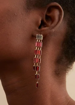 bonprix Schmuck|Schuhe & Accessoires In Spezialgrößen·Schmuck^Ohrstecker goldfarben/rot/dunkelrot