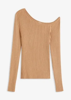 bonprix Bekleidung·Umstandsmode|Strickmode^One Shoulder Rib-shirt cappuccino