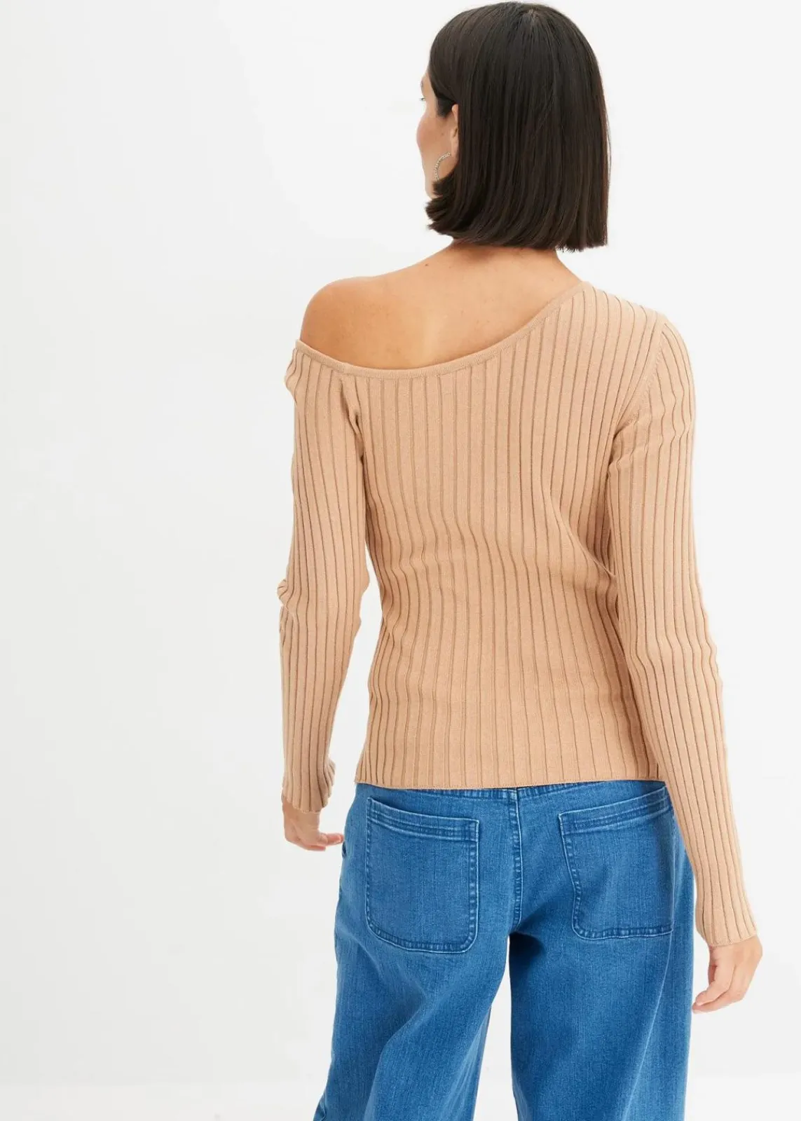 bonprix Bekleidung·Umstandsmode|Strickmode^One Shoulder Rib-shirt cappuccino