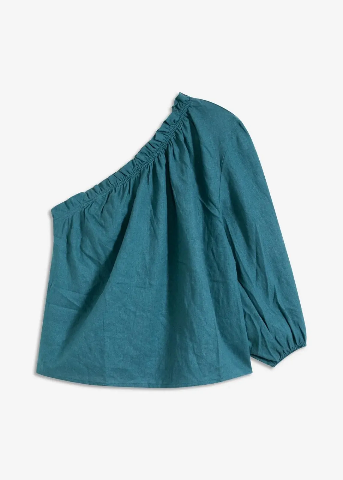 bonprix Blusen & Tuniken^One-Shoulder Bluse mit Leinenanteil pfeffergrün
