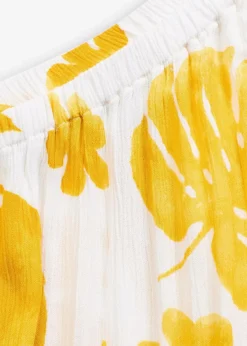 bonprix Bekleidung·Jacken & Mäntel|Blusen & Tuniken^One-Shoulder-Bluse aus strukturierter Viskose weiß/lemoncurry floral