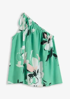 bonprix Blusen & Tuniken|Shirts & Tops^One-Shoulder-Blusentop grün geblümt