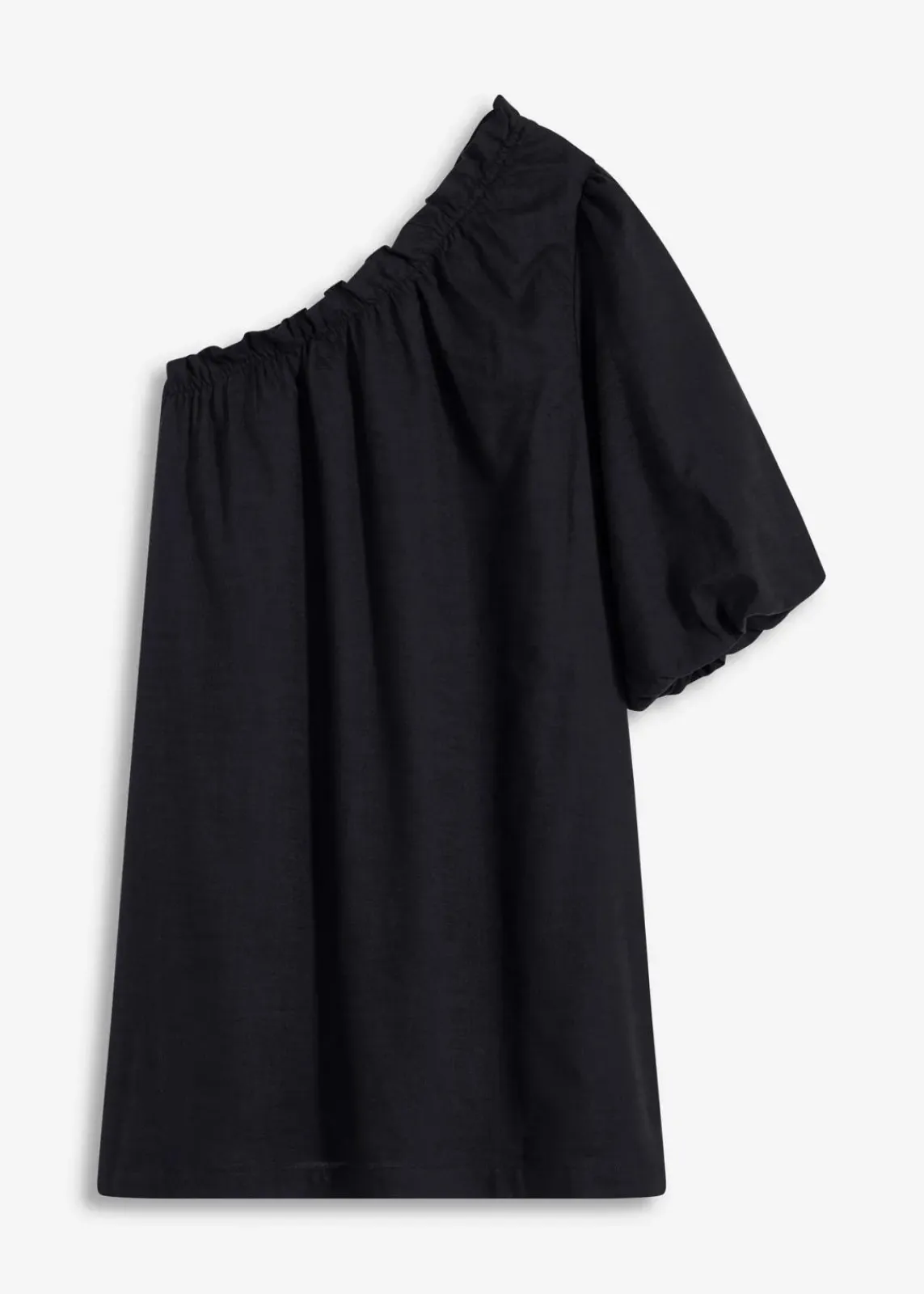bonprix Bekleidung·Pullover & Strickjacken|Kleider^One-Shoulder-Kleid aus Baumwolle schwarz