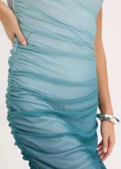 bonprix Kleider^One-Shoulder-Kleid mit Mesheinsatz pfeffergrün