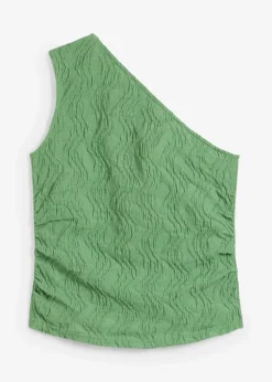 bonprix Shirts & Tops^One-Shoulder-Top in Struktur Optik efeugrün