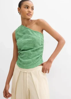 bonprix Shirts & Tops^One-Shoulder-Top in Struktur Optik efeugrün