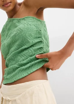 bonprix Shirts & Tops^One-Shoulder-Top in Struktur Optik efeugrün