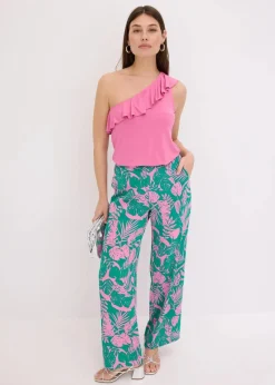 bonprix Shirts & Tops^One-Shoulder-Top mit Volant aus softem Viskose-Mix lilapink