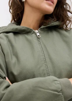 bonprix Jacken & Mäntel^Outdoorjacke aus reiner Baumwolle schlammgrün