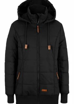 bonprix Bekleidung·Hosen|Jacken & Mäntel^Outdoorjacke mit Lederimitat-Details schwarz