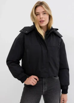 bonprix Bekleidung·Hosen|Jacken & Mäntel^Outdoorjacke, verkürzt, wasserabweisend schwarz