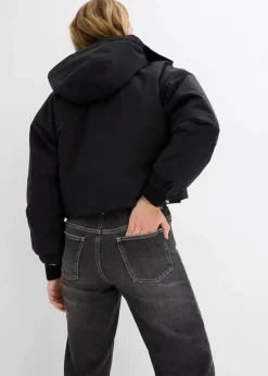 bonprix Bekleidung·Hosen|Jacken & Mäntel^Outdoorjacke, verkürzt, wasserabweisend schwarz