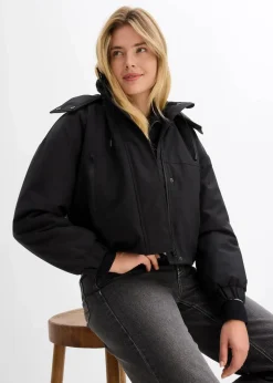 bonprix Bekleidung·Hosen|Jacken & Mäntel^Outdoorjacke, verkürzt, wasserabweisend schwarz
