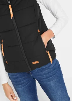 bonprix Bekleidung·Hosen^Outdoor-Weste mit Stehkragen schwarz
